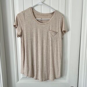 Kindred Bravely medium breastfeeding top oatmeal stripe